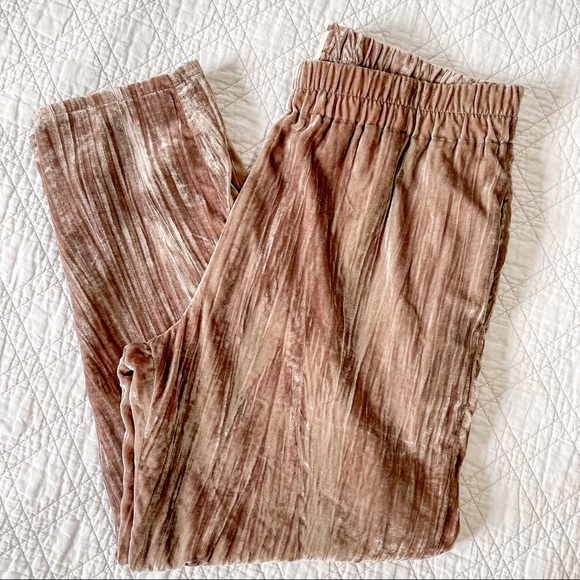 Anthropologie Tina Jo mauve lilac velvet pull on straight leg pants size large - Picture 8 of 9